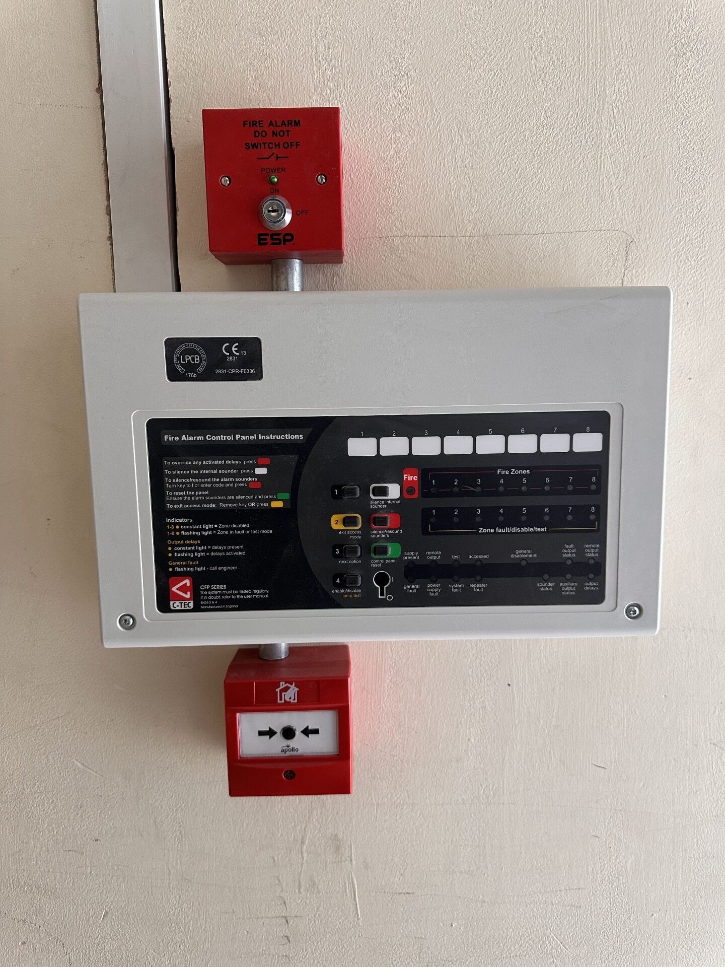 BS 5839 fire alarm control panel installation, Fylde Coast