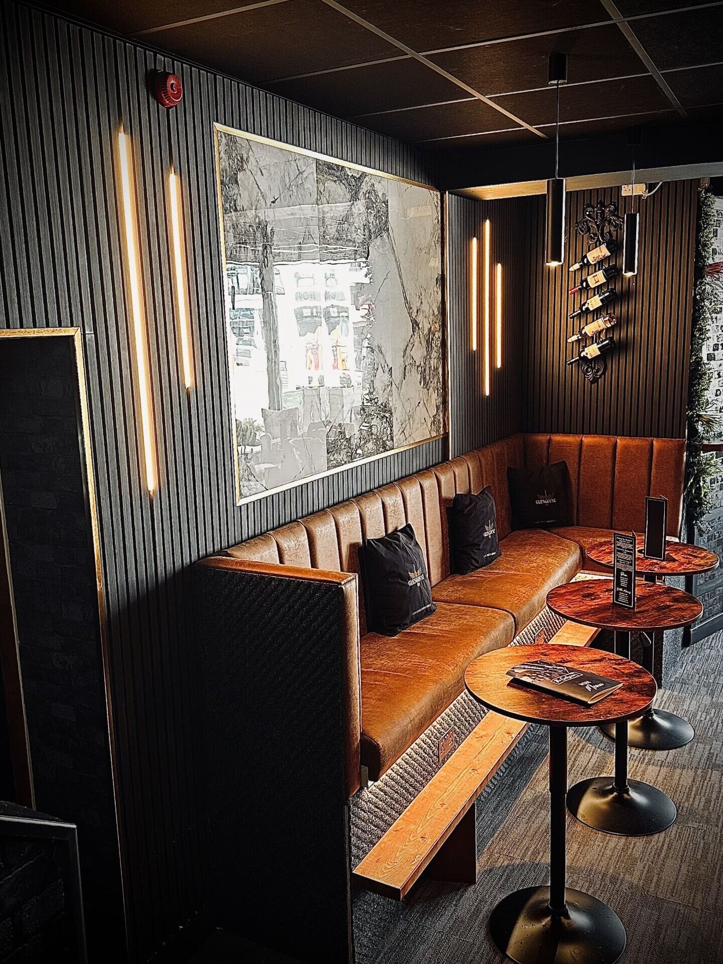 Commercial bar interior fitted with LED feature lighting