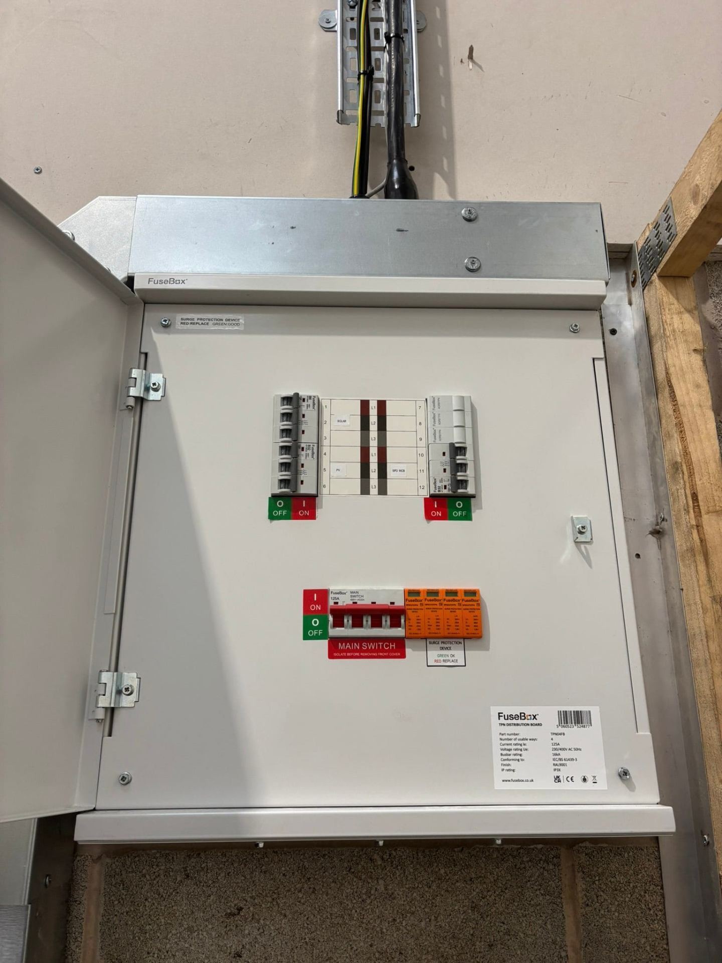 Wall-mounted Project EV charge point installation